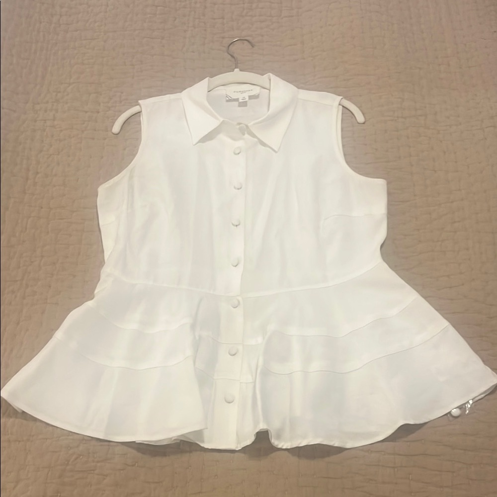 Tuckernuck White Sleeveless Ashlen Blouse